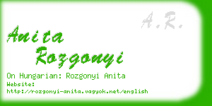 anita rozgonyi business card